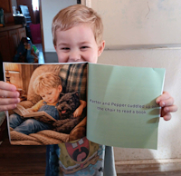 Showing off his favorite page