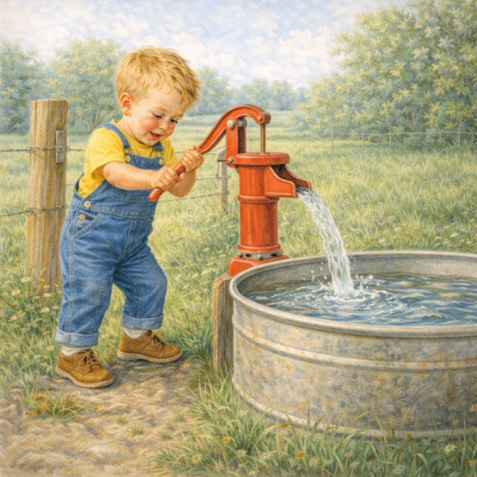 Pumping water for the cows