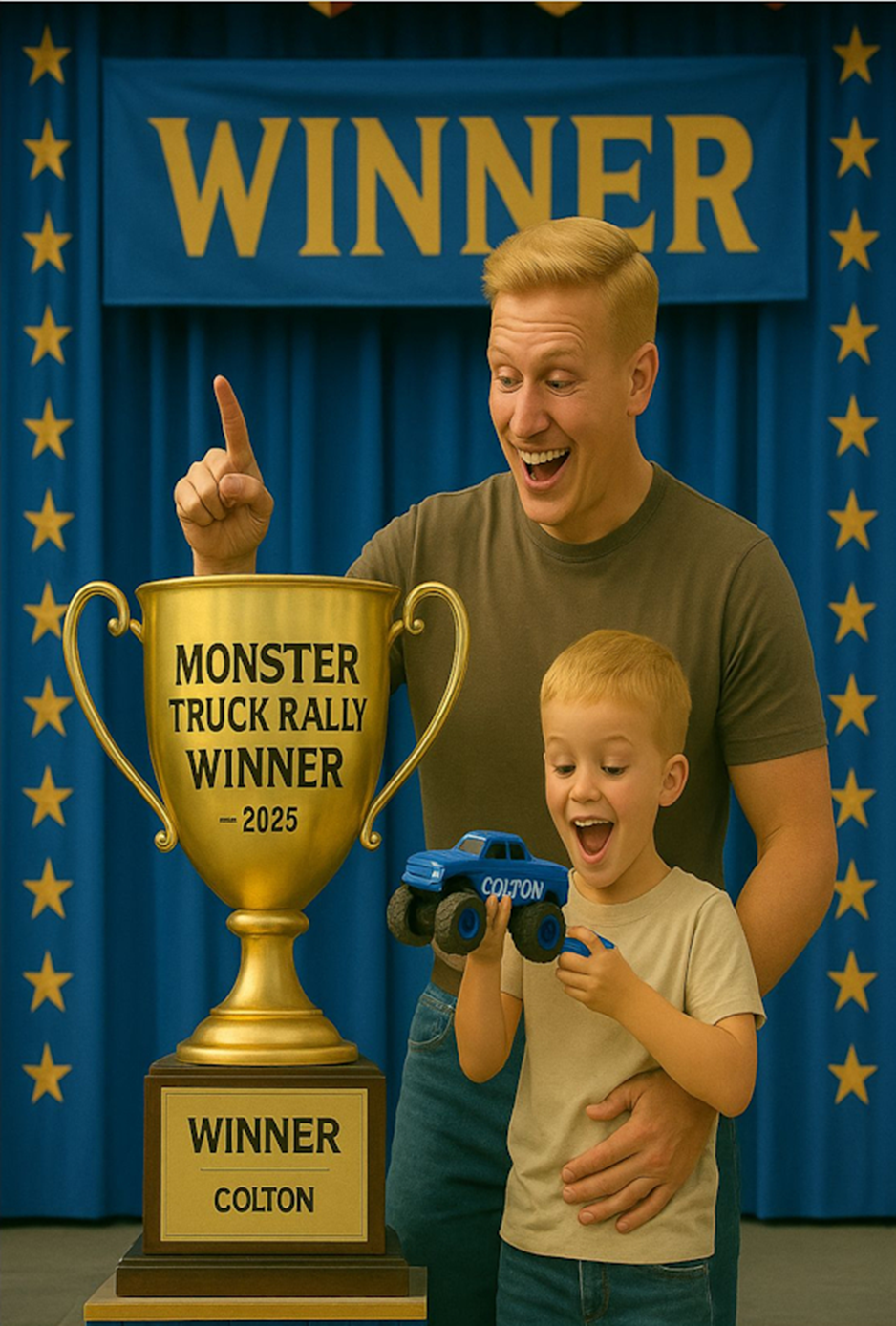 Colton getting his trophy