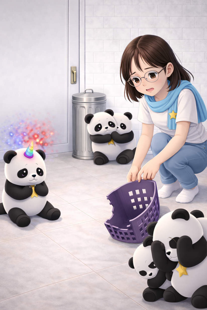 The broken basket Izzy was kidnapped in