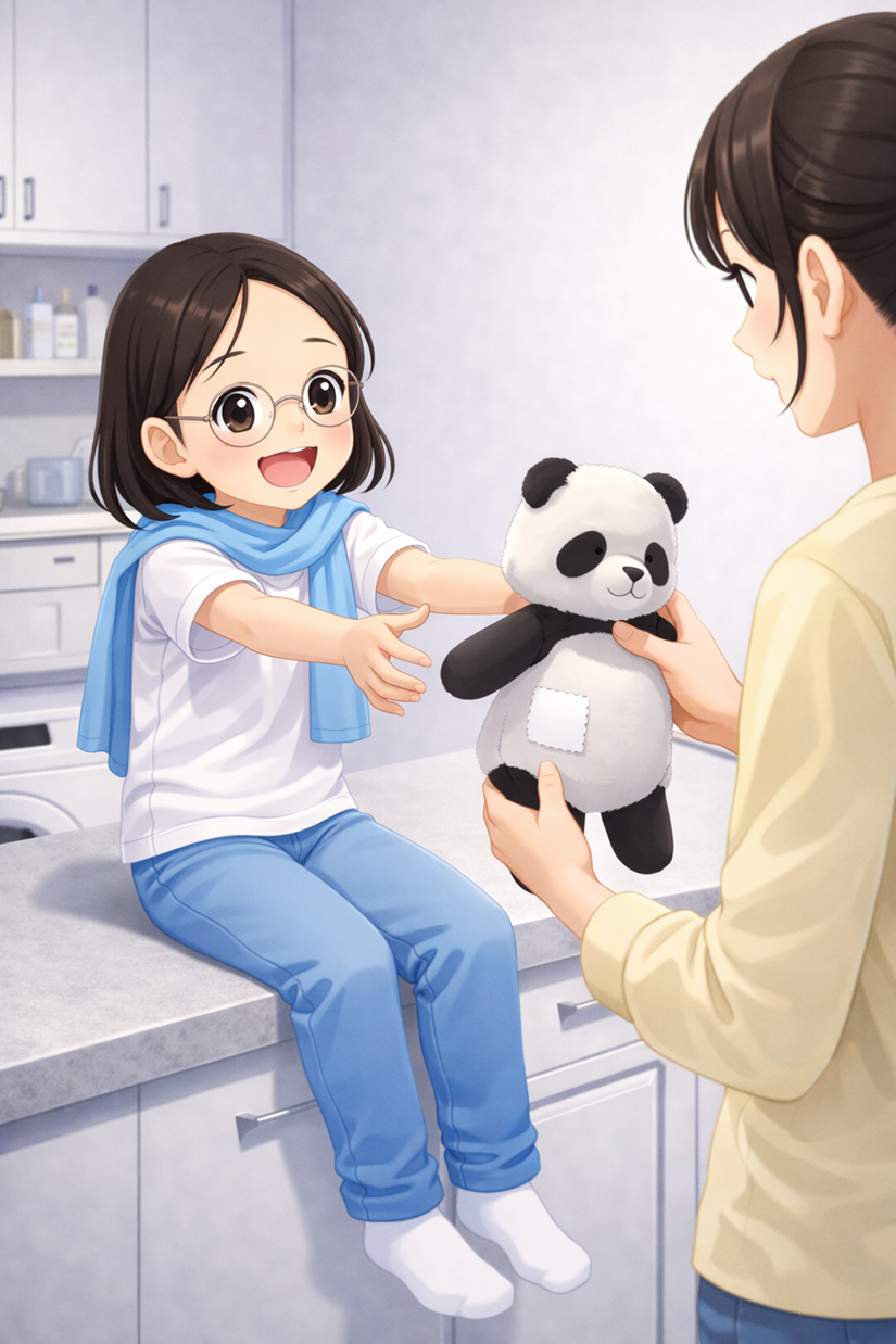 Finding Izzy after her spa day.